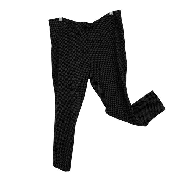 J Jill Ponte Slim Leg Ankle Pants Size Small Black Tan Pattern Elastic Pull on - Picture 1 of 10